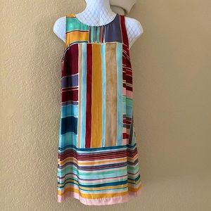 Loft Watercolor Striped Shift Dress XSP